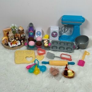 My Life As Brand & Our Generation 18 inch Doll Accessories - food lot,baking set